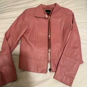 Pink leather jacket lamb skin real leather